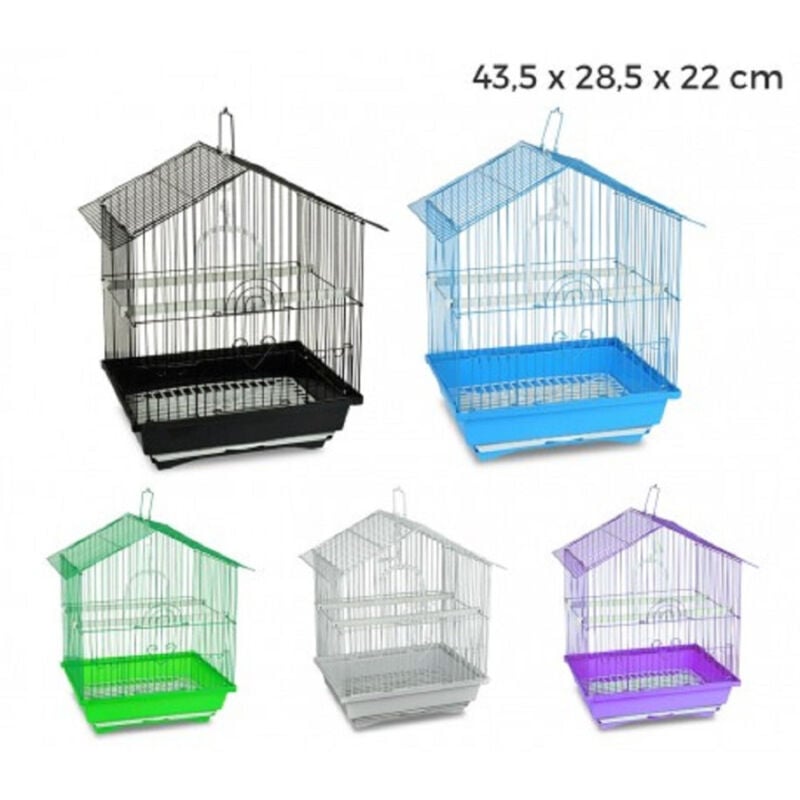 foto del prodotto trade shop traesio gabbia per uccelli di piccole dimensioni bird 43.5 x 28.5 x 22 cm mangiatoie 