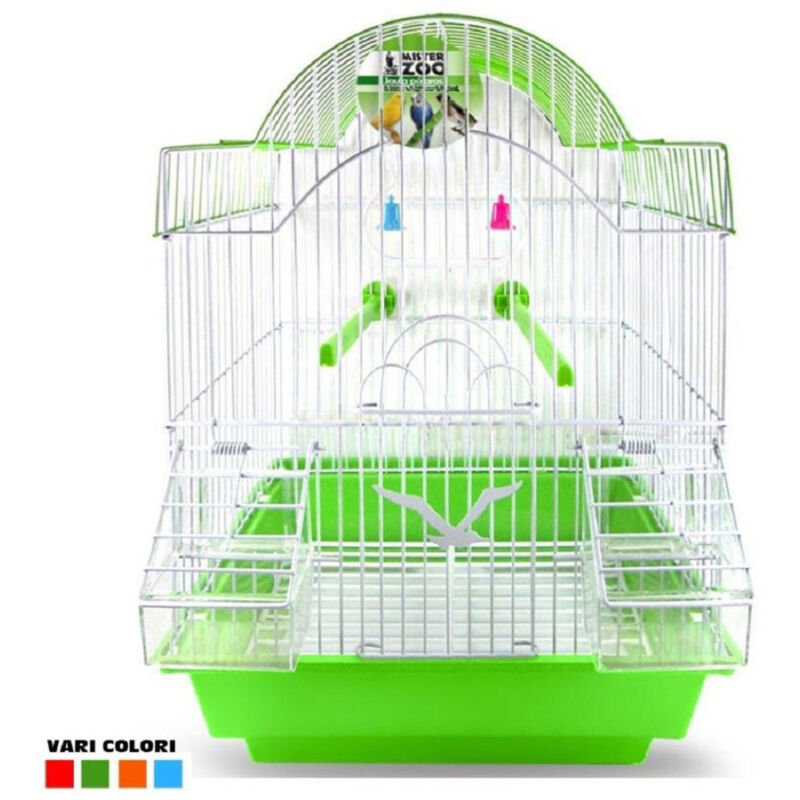 foto del prodotto trade shop traesio gabbia uccelli canarini pappagalli forma pagoda con accessori vari colori 