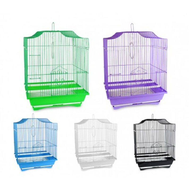 foto del prodotto trade shop traesio gabbia uccelli di piccole dimensioni fly 43.5 x 28.5 x 22 cm due mangiatoie 