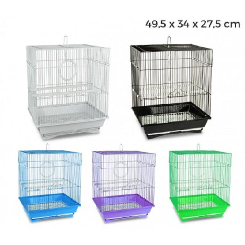 foto del prodotto trade shop traesio gabbia uccelli di piccole dimensioni kandy 49,5 x 34 x 27,5 cm due mangiatoie 