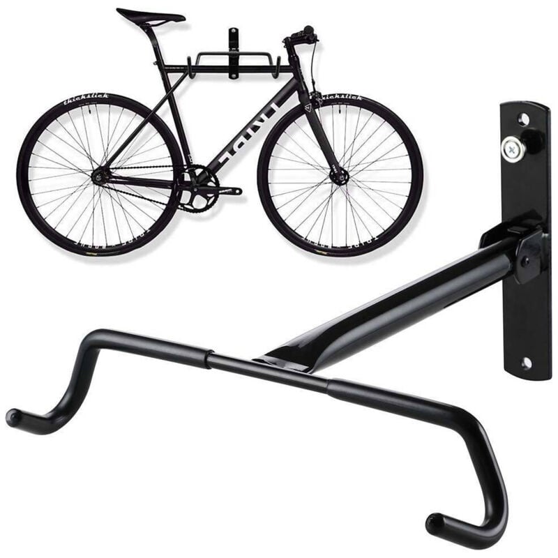foto del prodotto trade shop traesio - ganci porta bicicletta bici da muro supporto bike pieghevole 31cm in acciaio -
