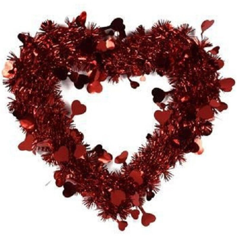 foto del prodotto trade shop traesio ghirlanda a forma di cuore rosso con cuoricini decorazione san valentino m18 50 