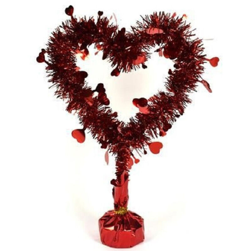 foto del prodotto trade shop traesio ghirlanda a forma di cuore rosso cuoricini con base decorazione san valentino 