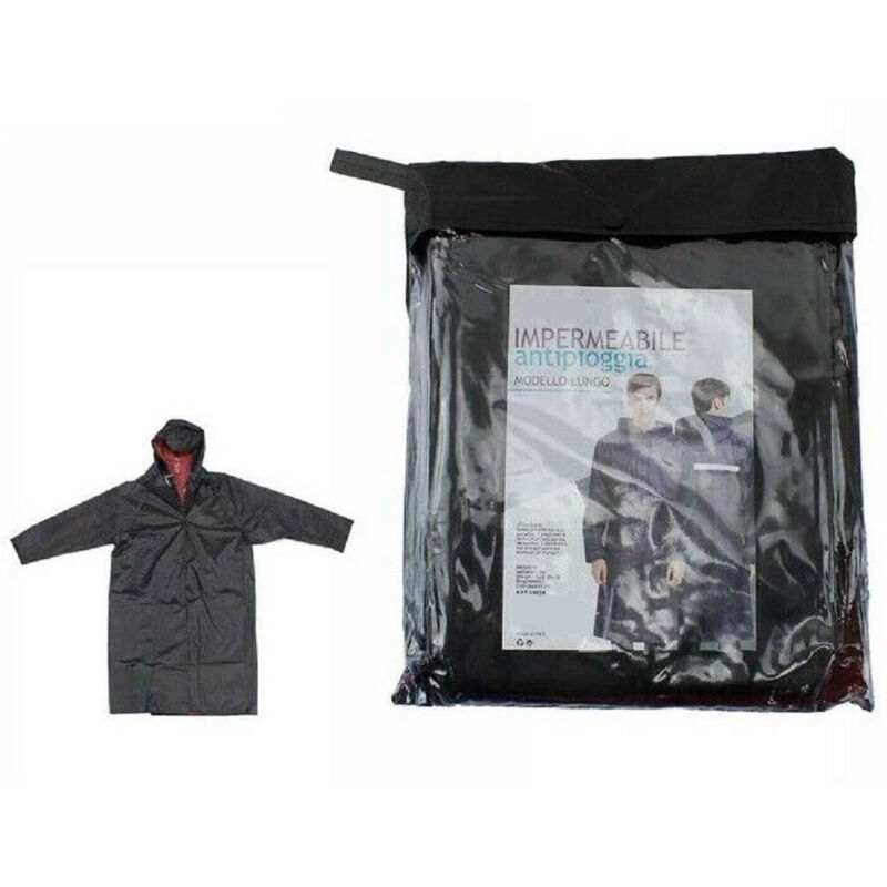 foto del prodotto trade shop traesio giacca mantella lunga impermeabile pvc lungo anti pioggia con cappuccio 59019 
