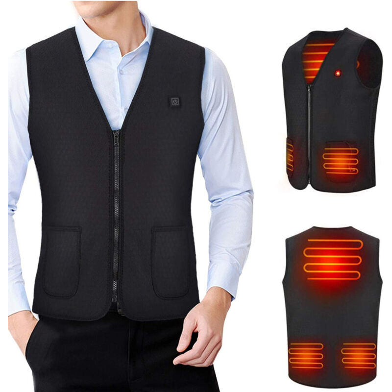 foto del prodotto trade shop traesio gilet giubotto riscaldante usb riscaldato giacca termica unisex riscaldamento xl