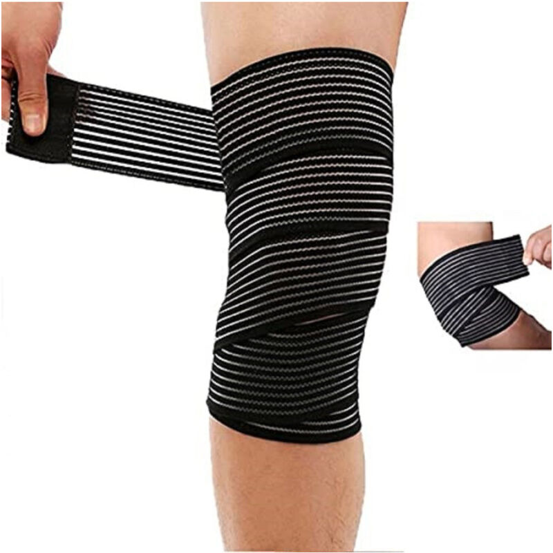 foto del prodotto trade shop traesio ginocchiera tutore ginocchia fascia elastica ginocchio con chiusura a strappo 