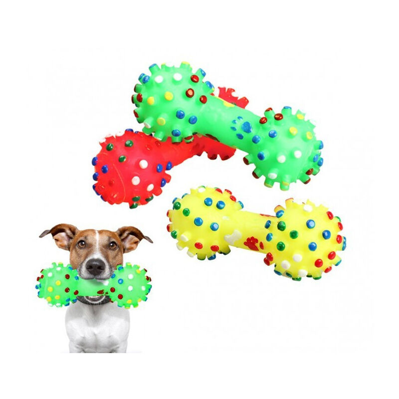 foto del prodotto trade shop traesio gioco a forma di osso riportino per animali domestici 16 cm gomma morbida sonoro 