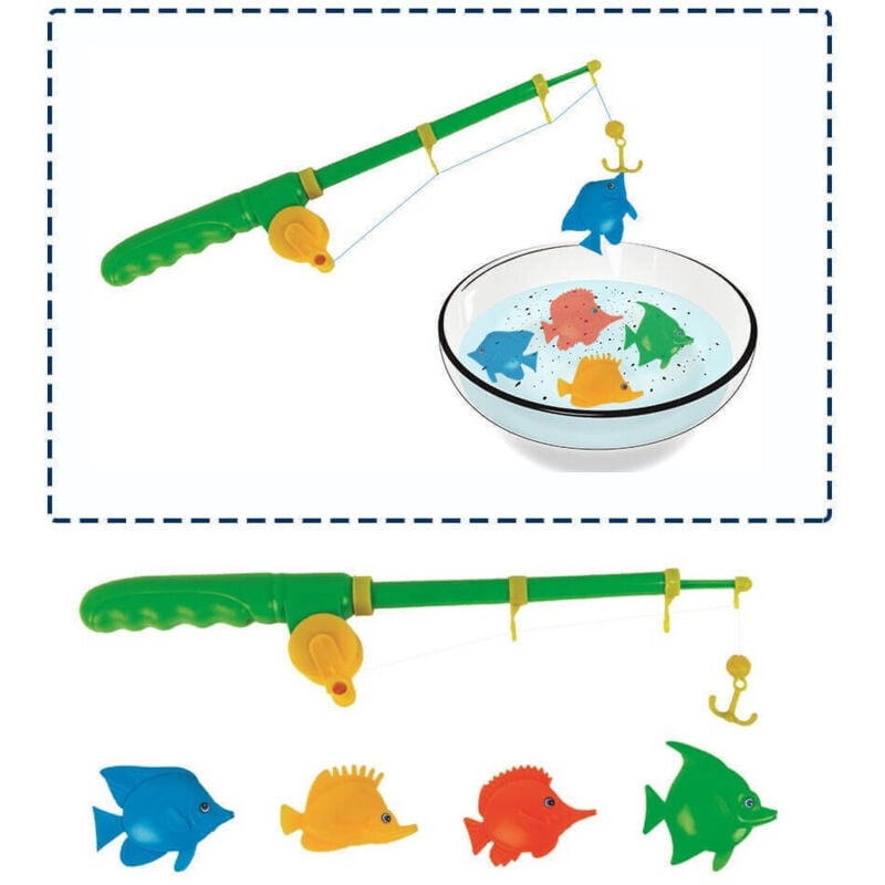 foto del prodotto trade shop traesio gioco giocattolo che bello pescare canna da pesca 4 pesciolini bambini 