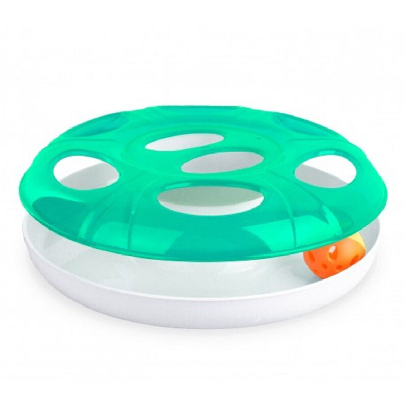 foto del prodotto trade shop traesio gioco per gatti gatto interattivo in plastica con pallina ufo 25 cm circa verde