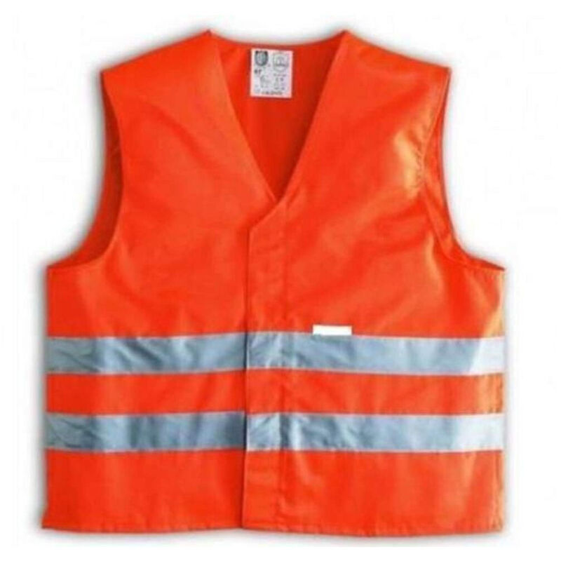 foto del prodotto trade shop traesio giubbotto gilet arancione emergenza catarifrangente riflettente auto moto bici 