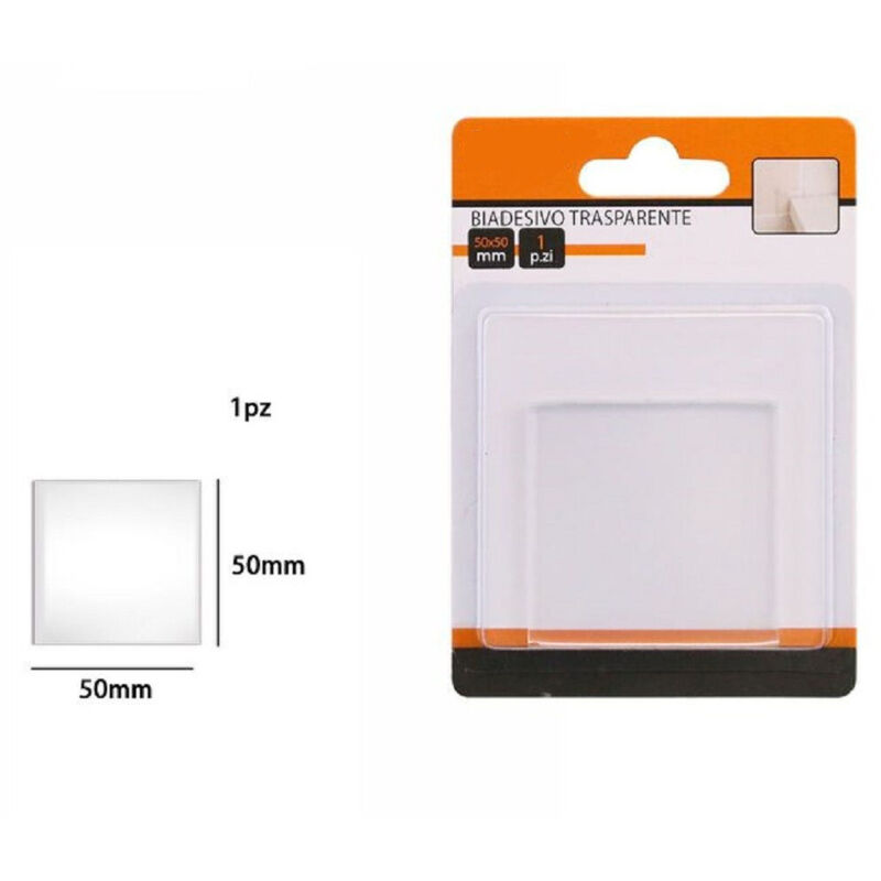 foto del prodotto trade shop traesio gommino biadesivo trasparente quadrato protezione casa pavimenti 50 x 50mm 66105 