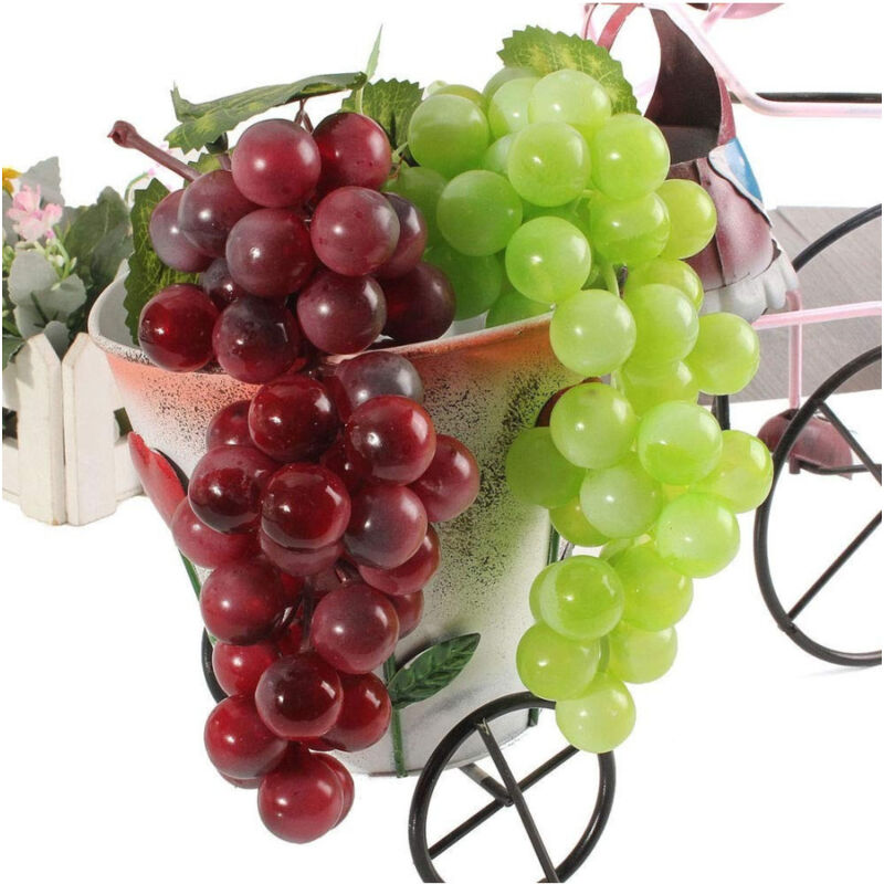 foto del prodotto trade shop traesio grappolo grappoli uva 2 pezzi 22 cm viola bianca casuale frutta decorazioni 