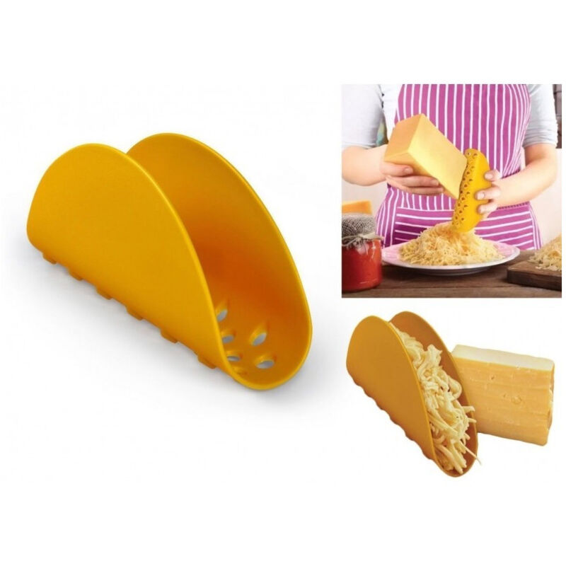 foto del prodotto trade shop traesio grattugia a forma di taco tacos gratta formaggio verdure in plastica grate 