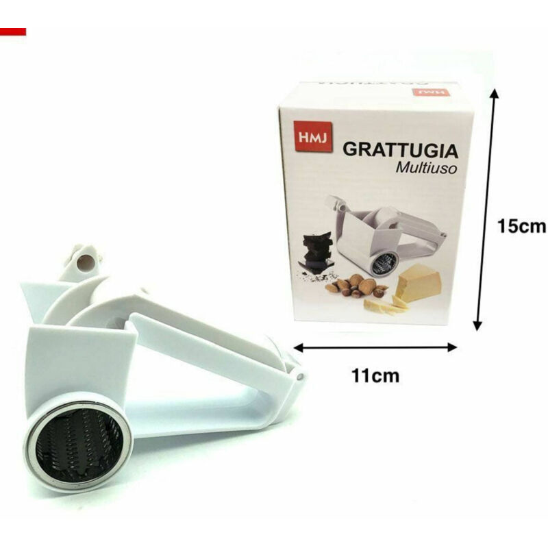 foto del prodotto trade shop traesio grattugia a manovella manuale multifunzione gratta formaggio utensile cucina 