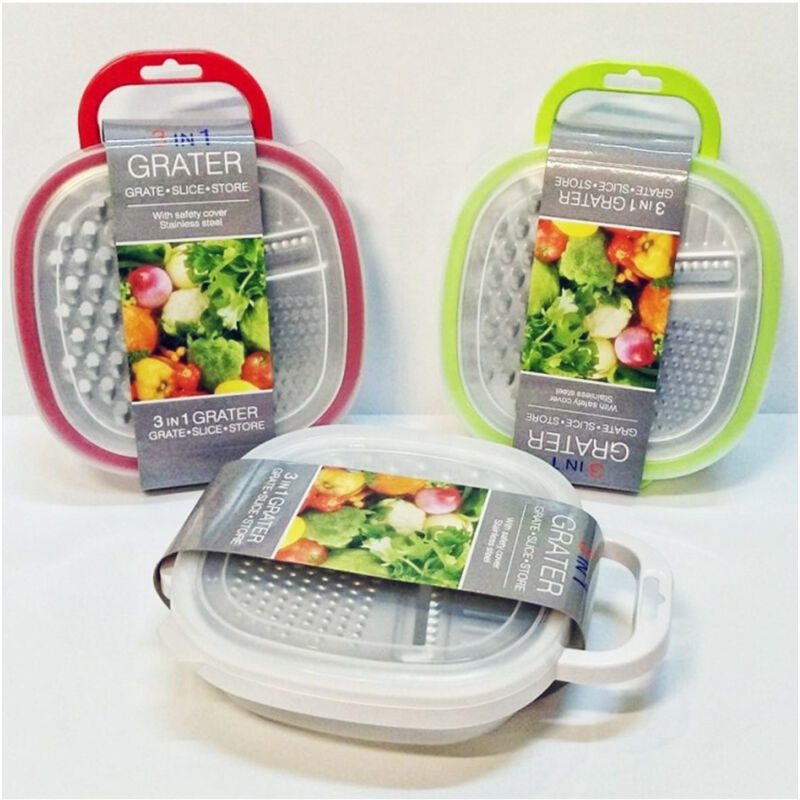 foto del prodotto trade shop traesio grattugiera in acciaio con contenitore e coperchio grattugia formaggio julienne 