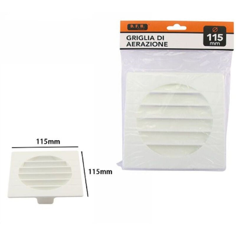 foto del prodotto trade shop traesio griglia di ventilazione quadrata plastica 115mm aspirazione aria aerazione 71399 