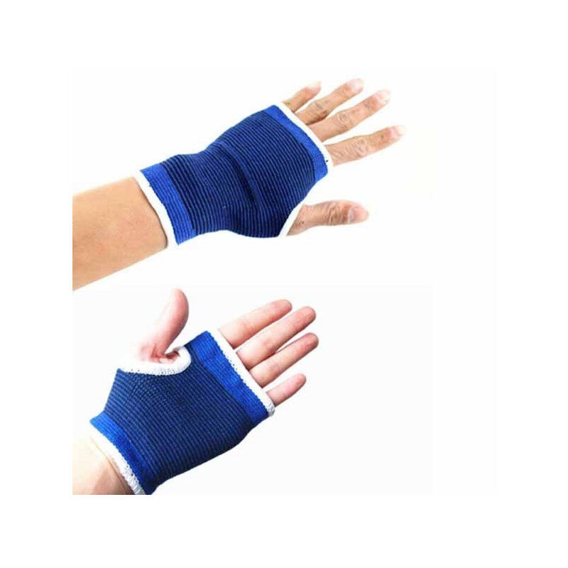foto del prodotto trade shop traesio guanti supporto per mani palmari 2 pezzi elastici morbidi colore blu 