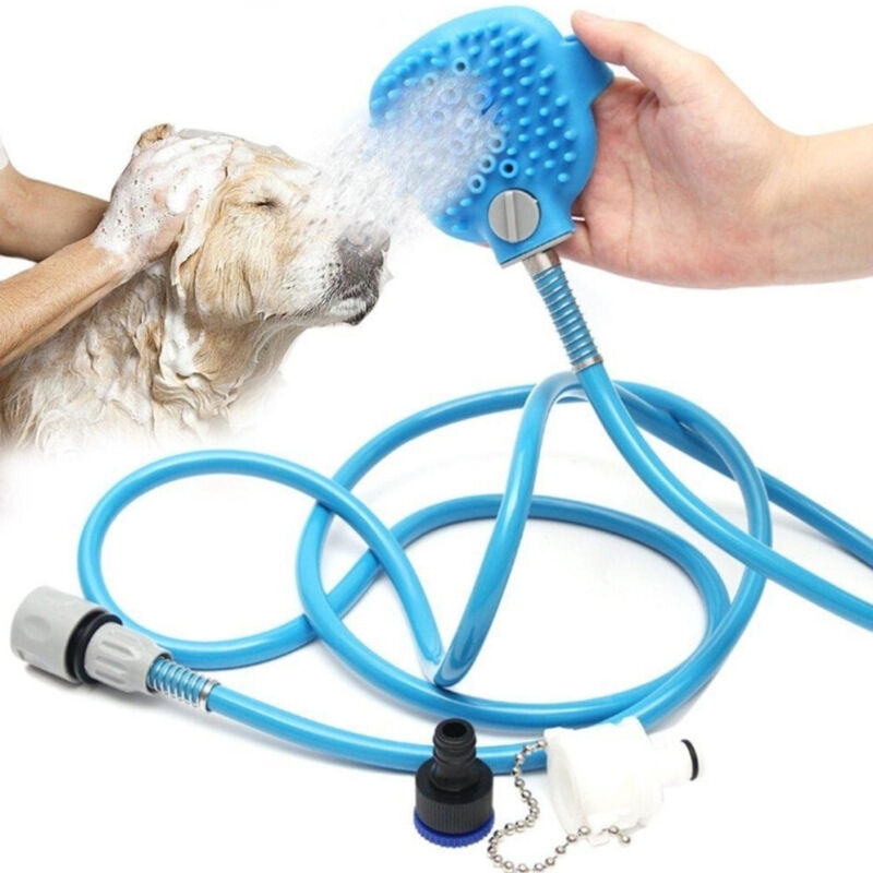 foto del prodotto trade shop traesio guanto con spruzzo acqua spazzola bagno pettinare peli massaggiante per cane gatto 