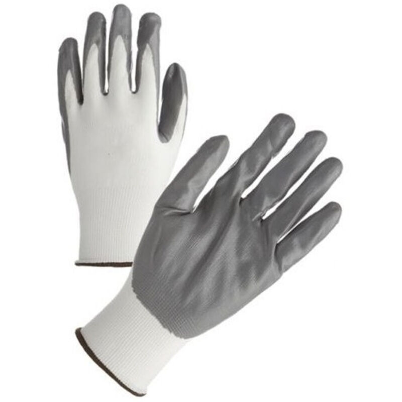 foto del prodotto trade shop traesio guanto da lavoro spalmato in nitrile nylon guanti protettivi misura media adulti 
