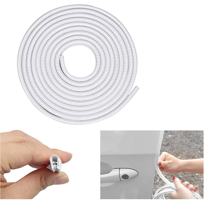 foto del prodotto trade shop traesio guarnizione porta auto gomma portiera striscia protezione universale 5 mt bianca 
