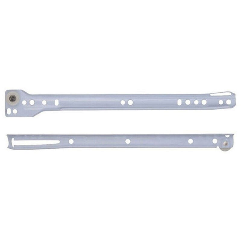 foto del prodotto trade shop traesio guide per cassetti 2pz scorrevoli a rullo binario bianche a estrazione acciaio 35 cm 