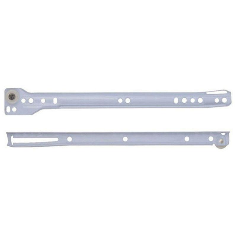 foto del prodotto trade shop traesio guide per cassetti 2pz scorrevoli a rullo binario bianche a estrazione acciaio 50 cm 