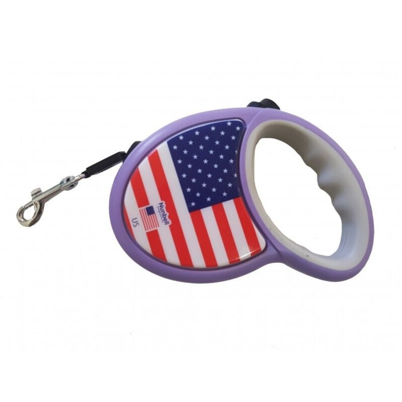 foto del prodotto trade shop traesio guinzaglio america flexi retrattile 5 mt nastro allungabile avvolgibile estensibile per cane fino a 18kg 
