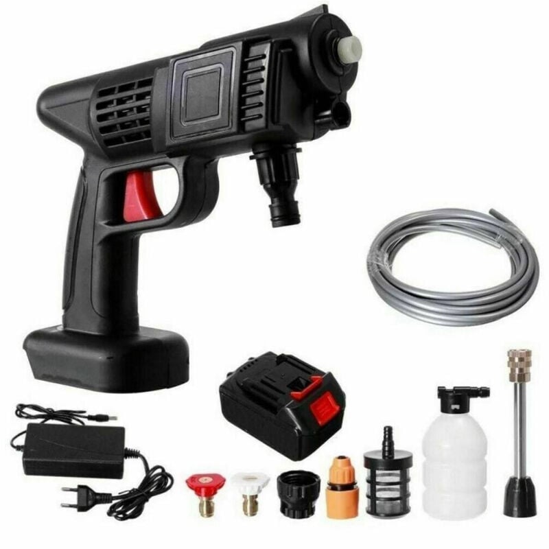 foto del prodotto trade shop traesio - idropulitrice a batteria 12 v alta pressione portatile senza fili lavaggio auto -