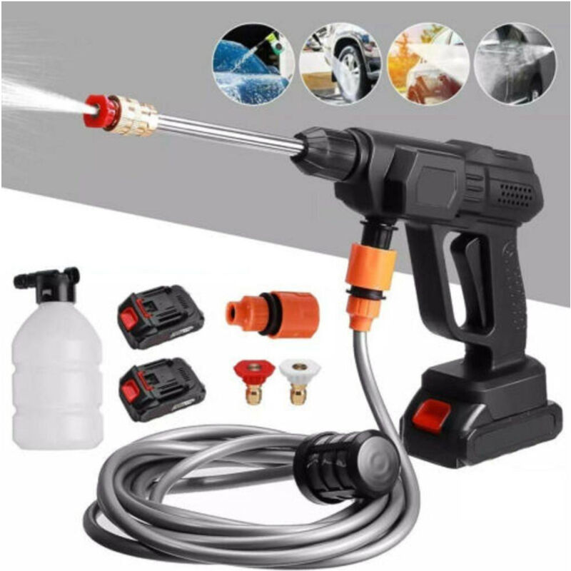 foto del prodotto trade shop traesio idropulitrice a doppia batteria 26v alta pressione portatile lavaggio auto 96532 