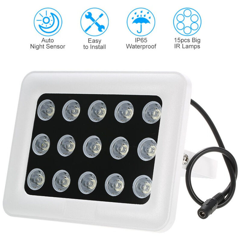 foto del prodotto trade shop traesio illuminatore faretto infrarossi per telecamera 15 led ir 900 lm per telecamere 