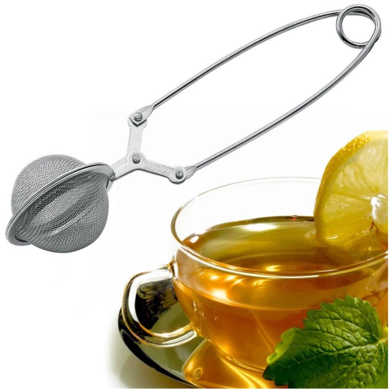foto del prodotto trade shop traesio infusore per te the tisana a sfera con pinza professionale in acciaio tisaniera 