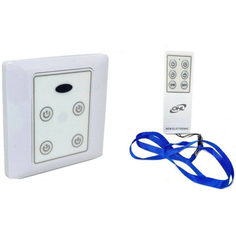 foto del prodotto trade shop traesio interruttore luci led con telecomando wireless controllo remoto 4 canali 220v 
