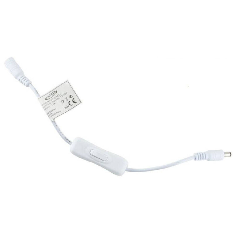 foto del prodotto trade shop traesio interruttore per strip striscia led connettore dc 12v 24v 12a pulsante s 12v 02 bianco