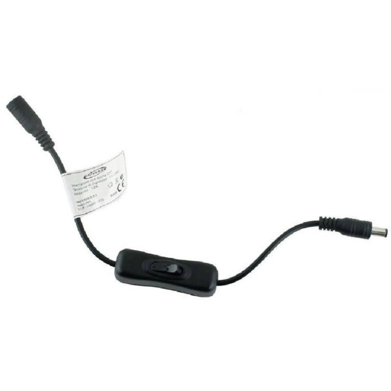 foto del prodotto trade shop traesio interruttore per strip striscia led connettore dc 12v 24v 12a pulsante s 12v 02 nero