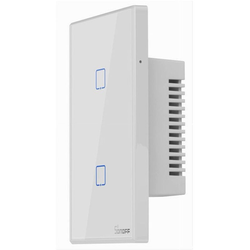 foto del prodotto trade shop traesio interruttore sonoff smart 2 canale controller wifi placca touch domotica t2us2c 