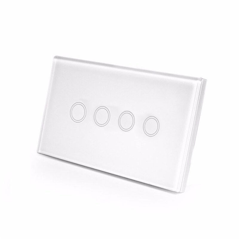 foto del prodotto trade shop traesio interruttore touch pulsanti in vetro temperato ad incasso placchetta 503 1 a 4 4 fori 