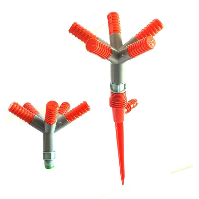 foto del prodotto trade shop traesio irrigatore giardino spruzzatore prato picchetto puntale 5 bracci 360 rotante 