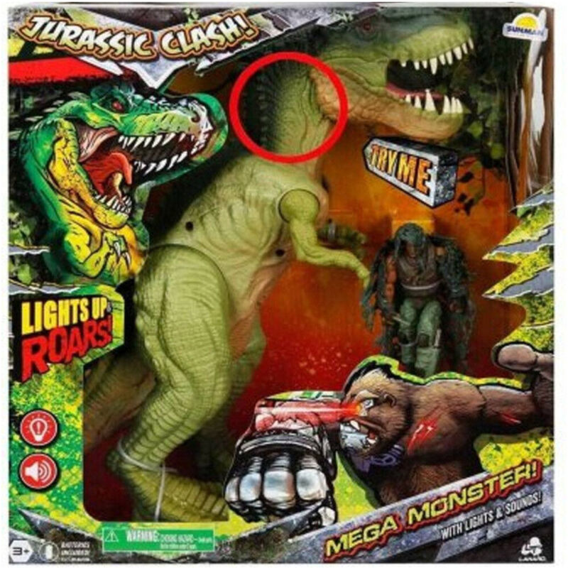 foto del prodotto trade shop traesio jurassic clash mega mostri modello dinosauro giocattolo bambini luci e suoni 