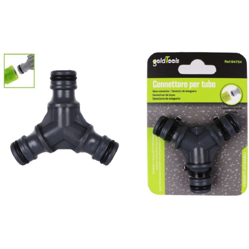 foto del prodotto trade shop traesio kaela adattatore a 3 vie per tubi con innesto rapido universale connettore abs 94754 