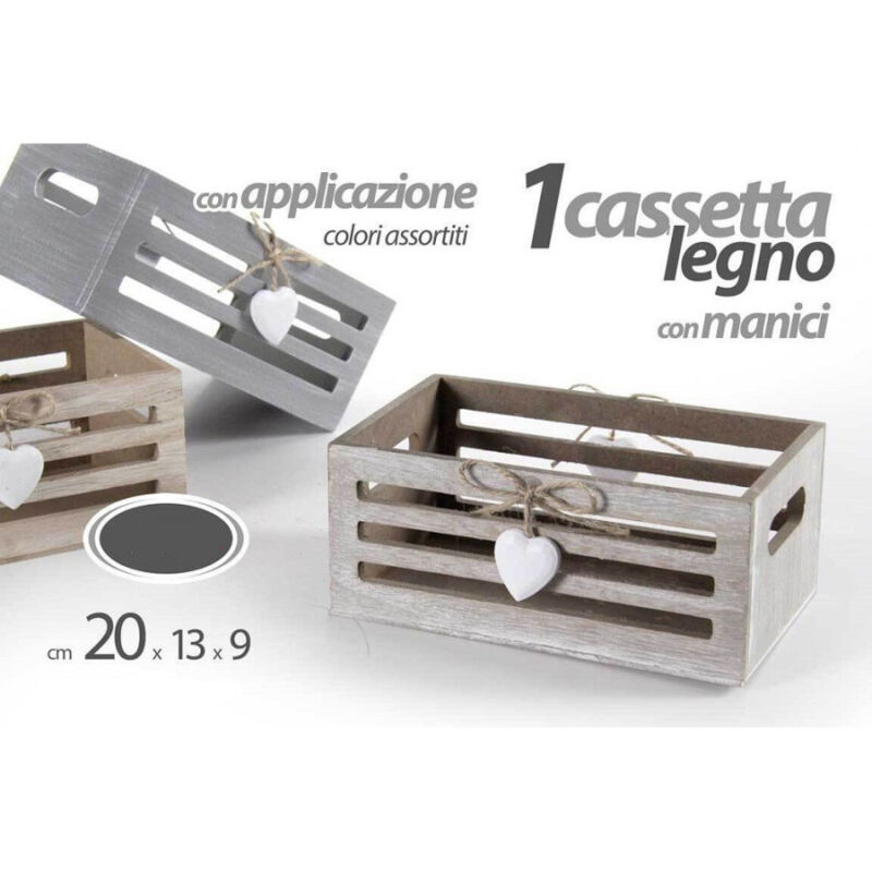 foto del prodotto trade shop traesio kaela cassetta cassettina cuore portaoggetti manici in legno 20x13x9cm 3 colori 762444 