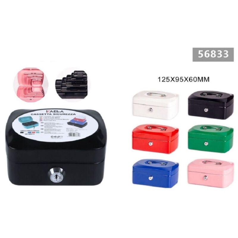 foto del prodotto trade shop traesio kaela cassetta portavalori cassaforte di sicurezza in metallo chiavi 125x95x60mm 56833 