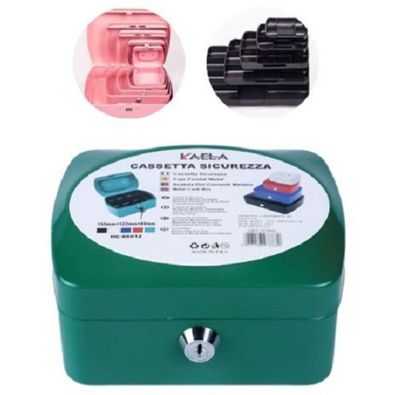 foto del prodotto trade shop traesio kaela cassetta portavalori cassaforte di sicurezza in metallo chiavi 20x16x9cm 56835 