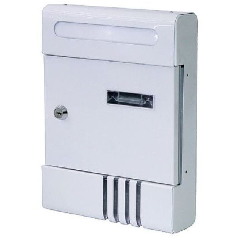 foto del prodotto trade shop traesio kaela cassetta postale in metallo porta lettere chiave buca posta h2803 bianca 56848 