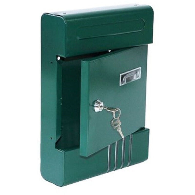 foto del prodotto trade shop traesio kaela cassetta postale in metallo portalettere con chiave buca posta h2803 verde 56851 