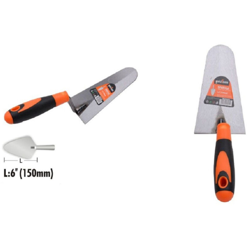 foto del prodotto trade shop traesio kaela cazzuola acciaio 150mm 6 manico antiscivolo spatola semicerchio muratore 90495 