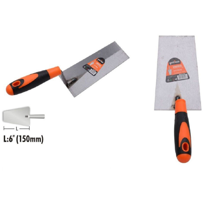 foto del prodotto trade shop traesio kaela cazzuola acciaio 150mm 6 manico antiscivolo spatola trapezoidale muratore 90499 