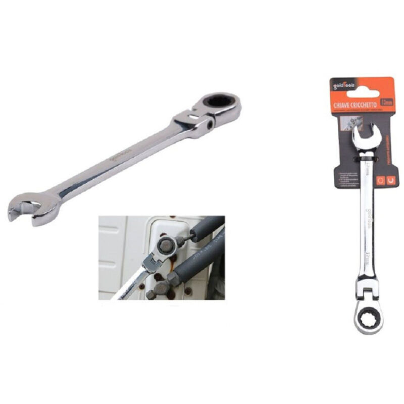 immagine 0 del prodotto trade shop traesio kaela chiave a cricchetto combinata 13mm testa pieghevole cromo vanadio utensile 91735 