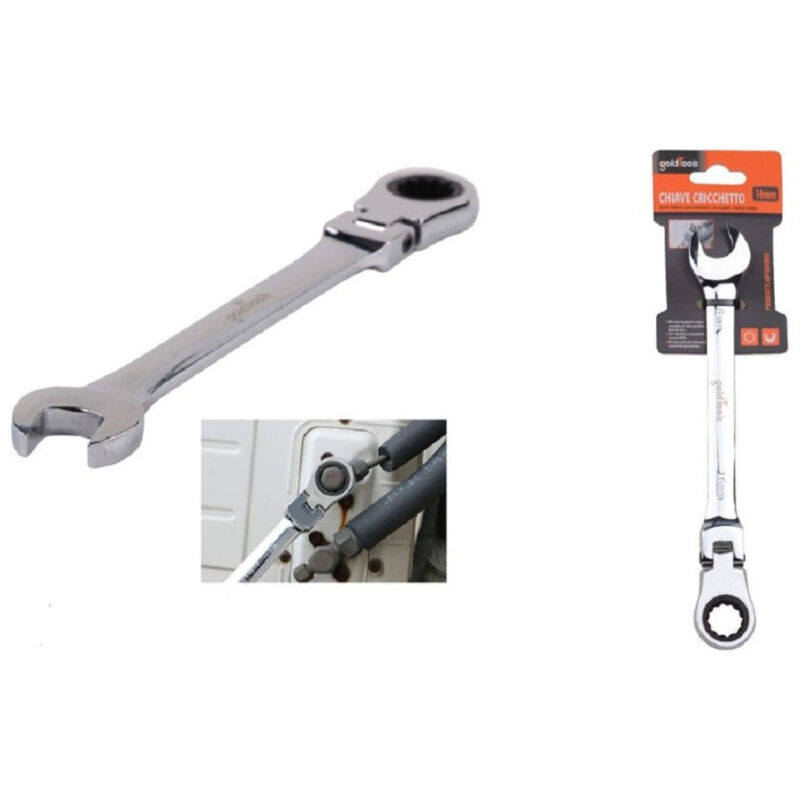 foto del prodotto trade shop traesio kaela chiave a cricchetto combinata 16mm testa pieghevole cromo vanadio utensile 91737 