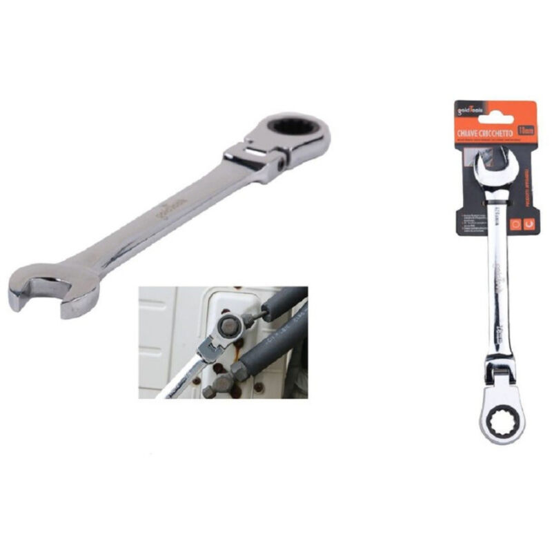 foto del prodotto trade shop traesio kaela chiave a cricchetto combinata 18mm testa pieghevole cromo vanadio utensile 91739 