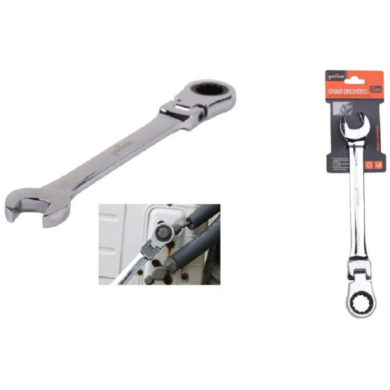 foto del prodotto trade shop traesio kaela chiave a cricchetto combinata 22mm testa pieghevole cromo vanadio utensile 91743 